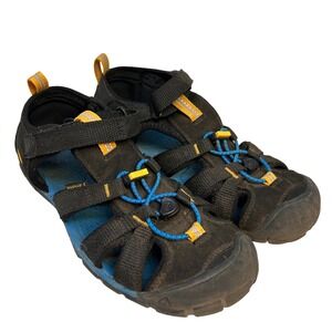 KEEN Kids Water Sandals Newport H2 Black Blue Size 4 Youth